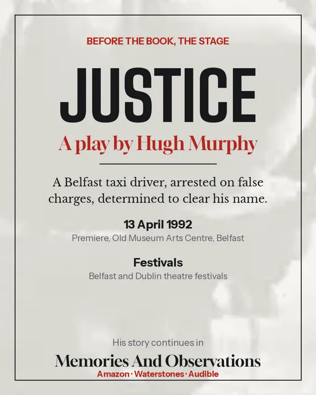 Social graphic for the play Justice